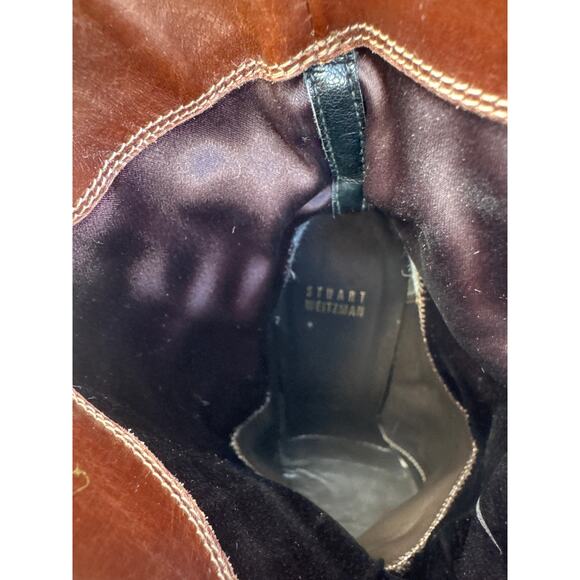 STUART WEITZMAN Pully dark brown leather high heel ANKLE BOOTS - Picture 11 of 11